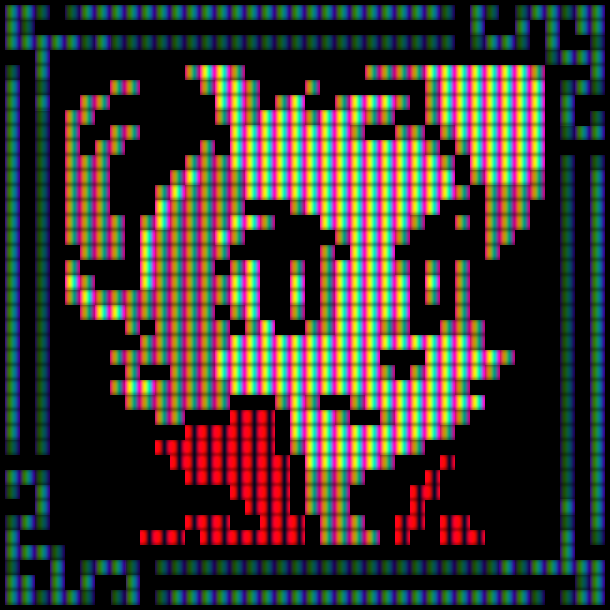 The same pause screen with LCD Strong RGB apertures.